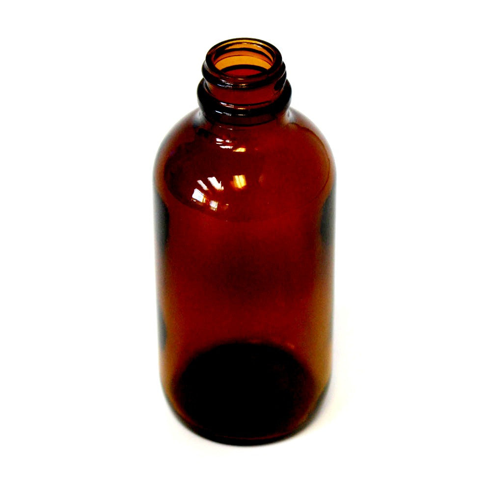 8 Oz Boston Round Bottle Amber Glass With 28 400 Neck Amen Packaging