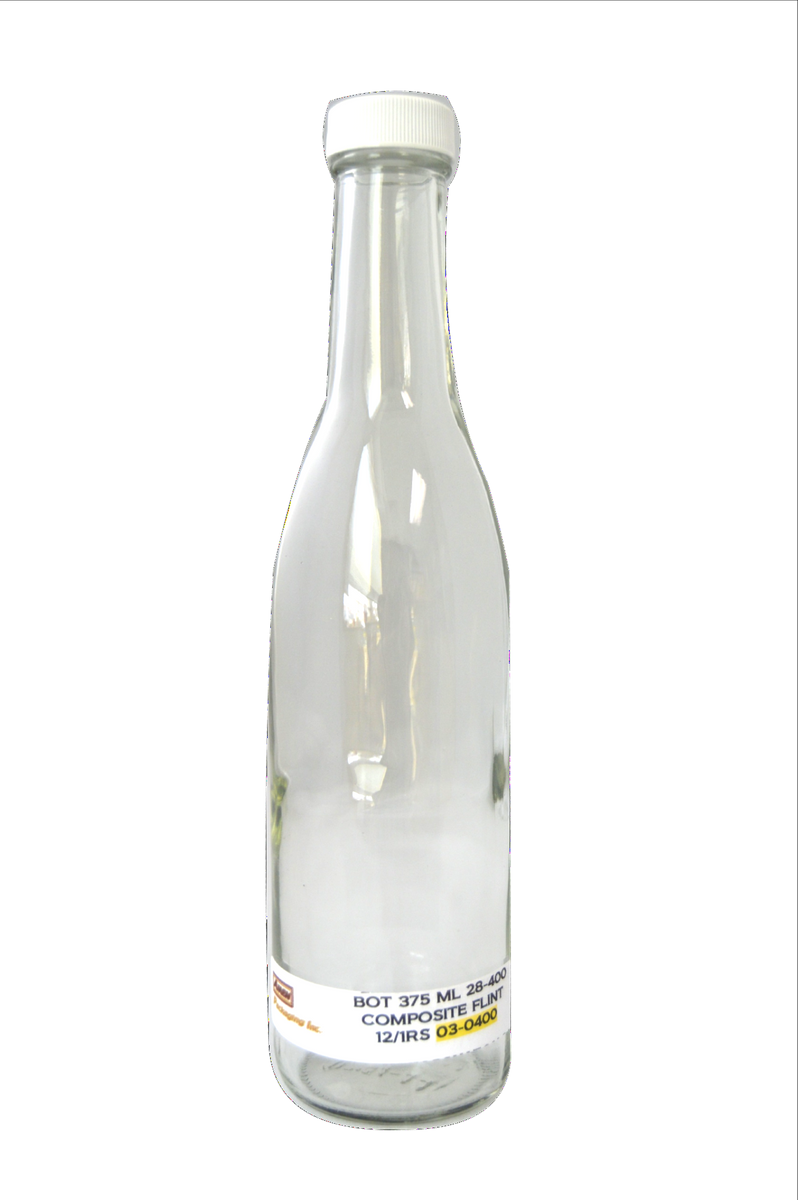 GLASS BOTTLE FLAT 375ML (CS/12)