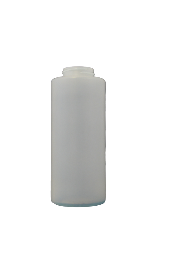 Bottle 12 oz cylinder round HDPE 38/400 short natural