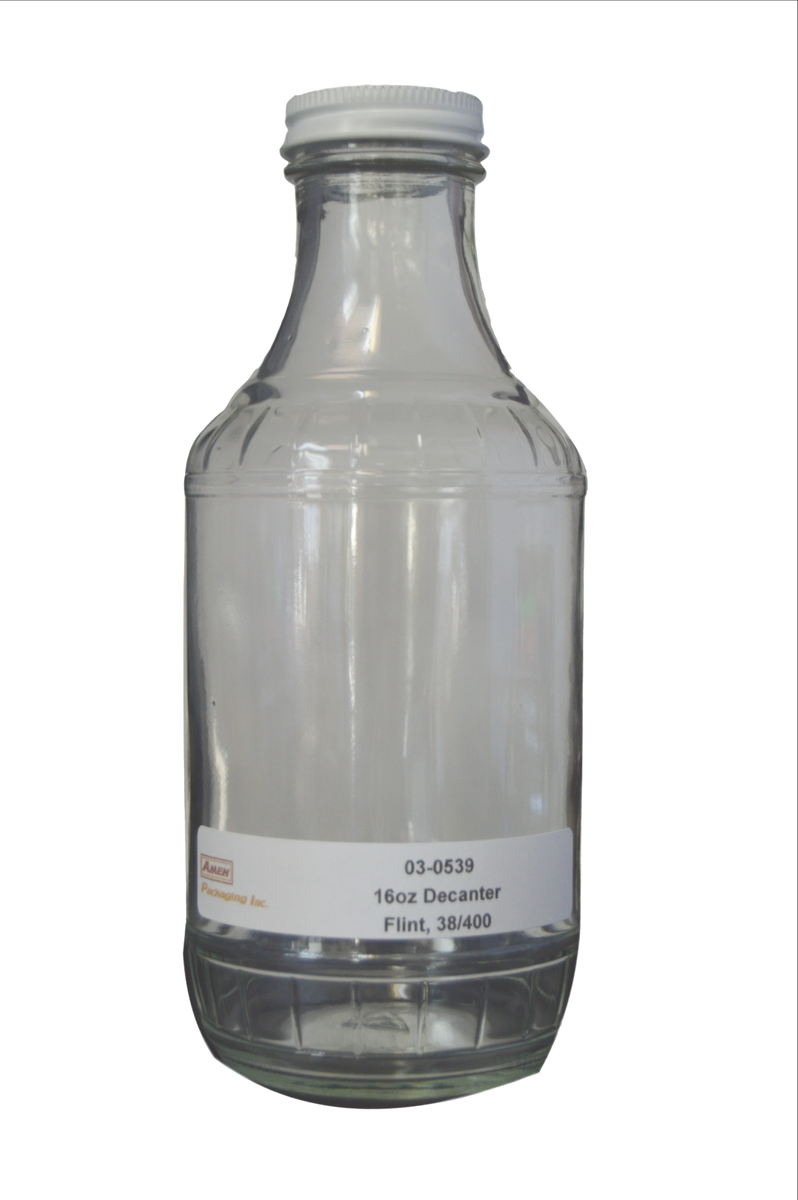 16 OZ 38/400 GLASS DECANTER FLINT Amen Packaging