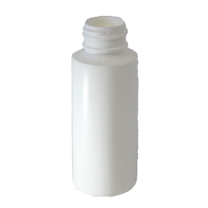 2 oz cylinder round bottle with a 24/410 neck HDPE in white