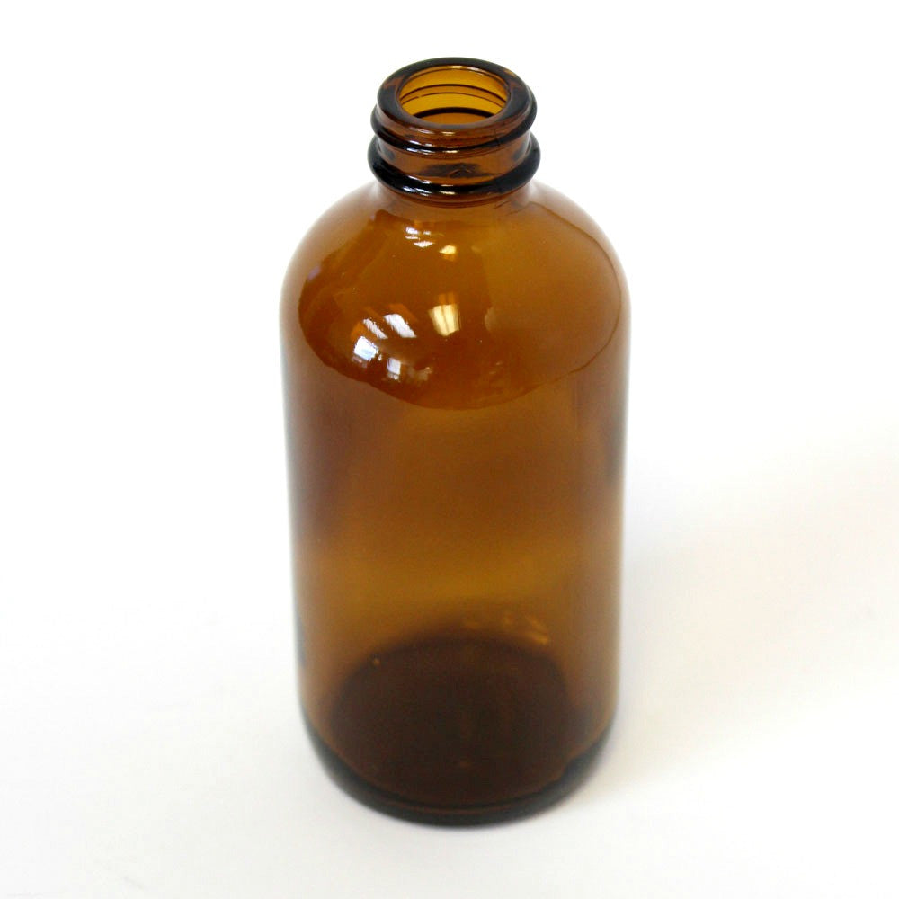 4 Oz Boston Round Bottle Amber Glass With A 22400 Neck In Amber Amen Packaging