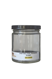 9 oz straight sided flint glass jar 70/2030