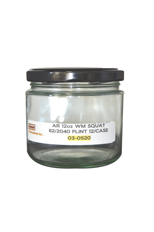 12 oz squat salsa jar flint glass 82-2040