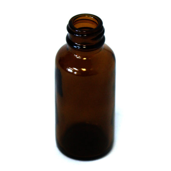 1 oz Boston Round bottle Amber glass with a 20/400 neck in amber
