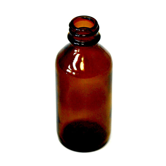2 oz Boston Round bottle Amber glass with a 20/410 neck in amber