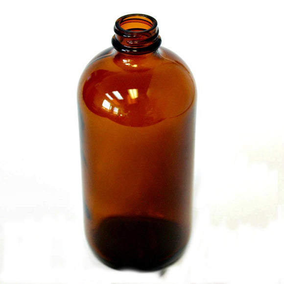 32 oz Boston Round bottle Amber glass with 33/400 neck