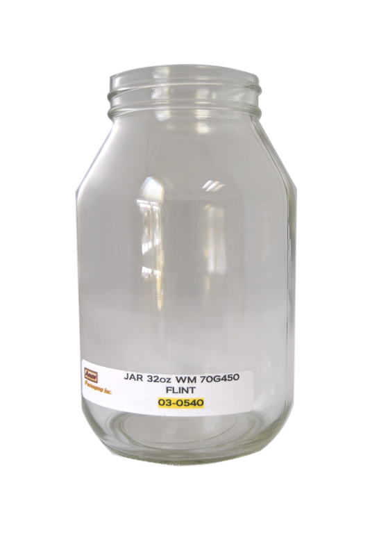 32 oz wide mouth Flint (clear) glass jar 70G 450