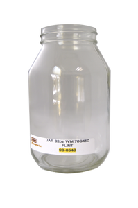 32 oz wide mouth Flint (clear) glass jar 70G 450