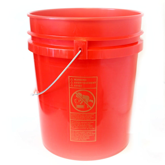 Five gallon HDPE plastic pail red