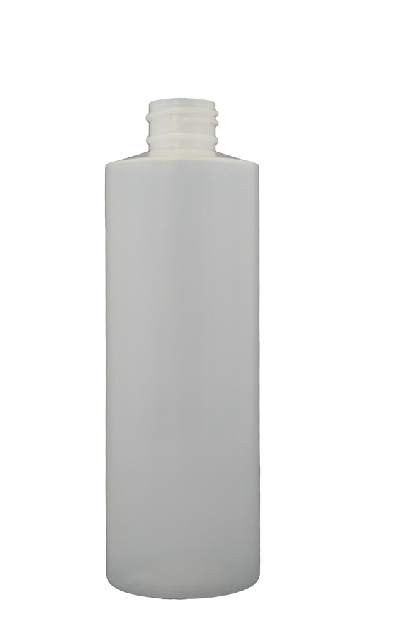 Bottle 8 oz cylinder round HDPE 24/410 natural