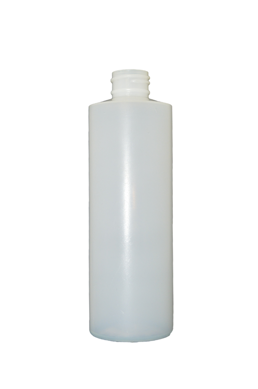 Bottle 8 oz cylinder round HDPE 24/410 natural