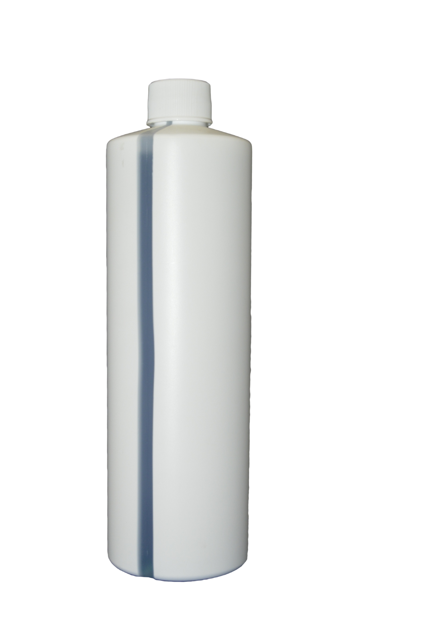 Bottle 16 oz cylinder round 24/410 white with view stripe
