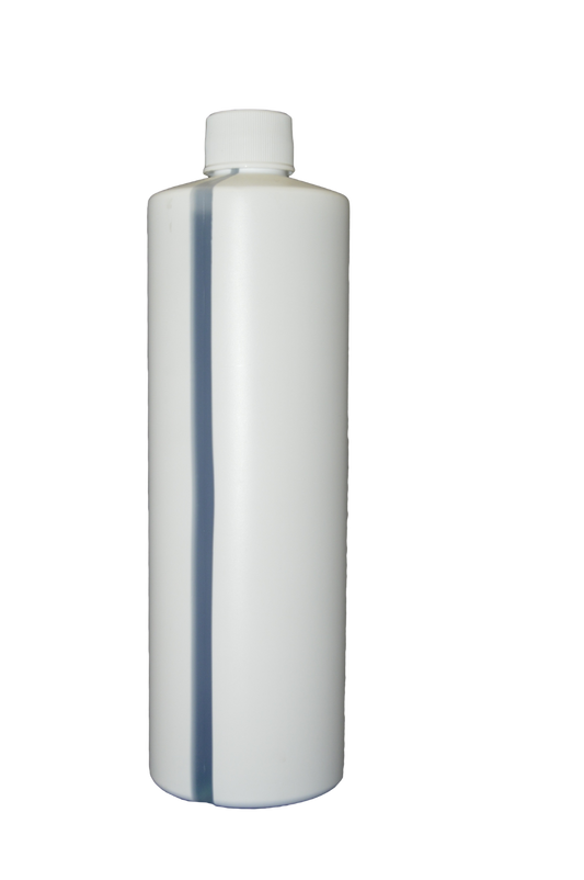 Bottle 16 oz cylinder round 24/410 white with view stripe