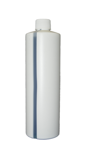 Bottle 16 oz cylinder round 24/410 white with view stripe