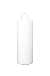 Bottle 8 oz cylinder round HDPE 24/410 white