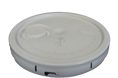 Load image into Gallery viewer, Five gallon HDPE plastic pail cover tear tab white with reike spout
