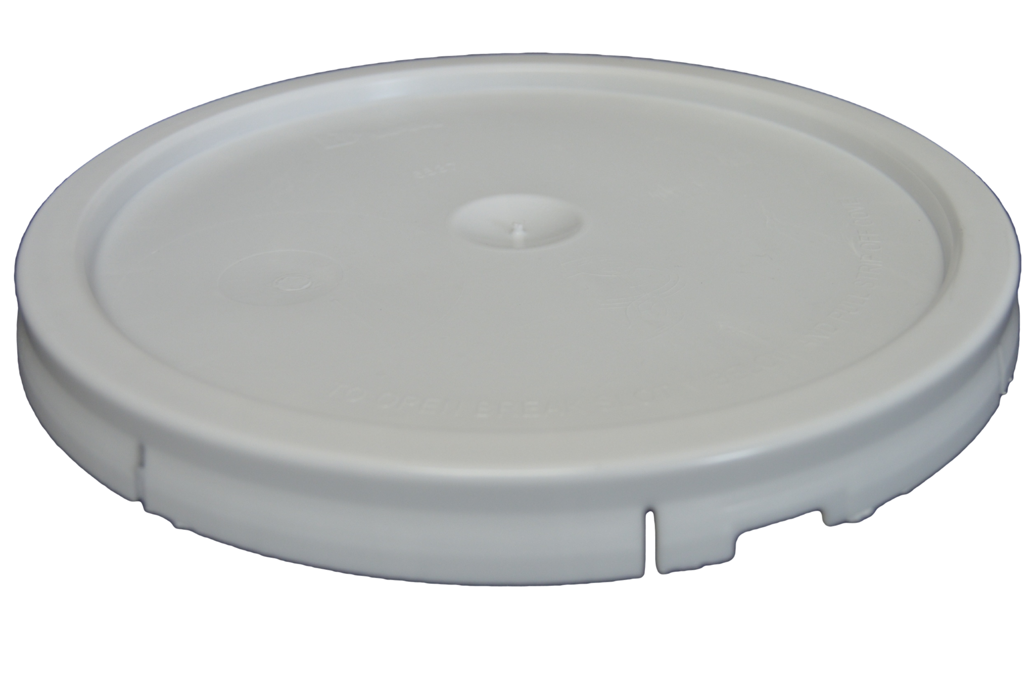 Five gallon HDPE plastic pail cover tear tab white with reike spout