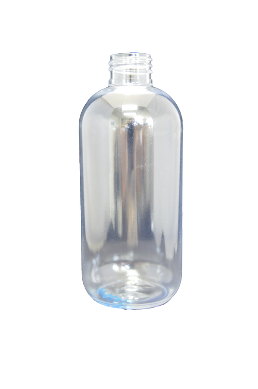 Bottle 8 oz Boston round PET 24/410 clear