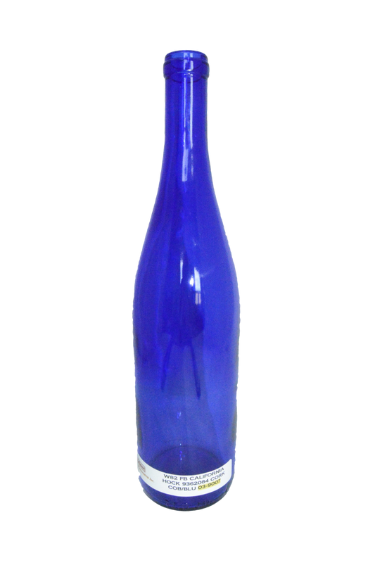 California Hock Flat Bottom 750 ML Cobalt Blue (Case of 12)