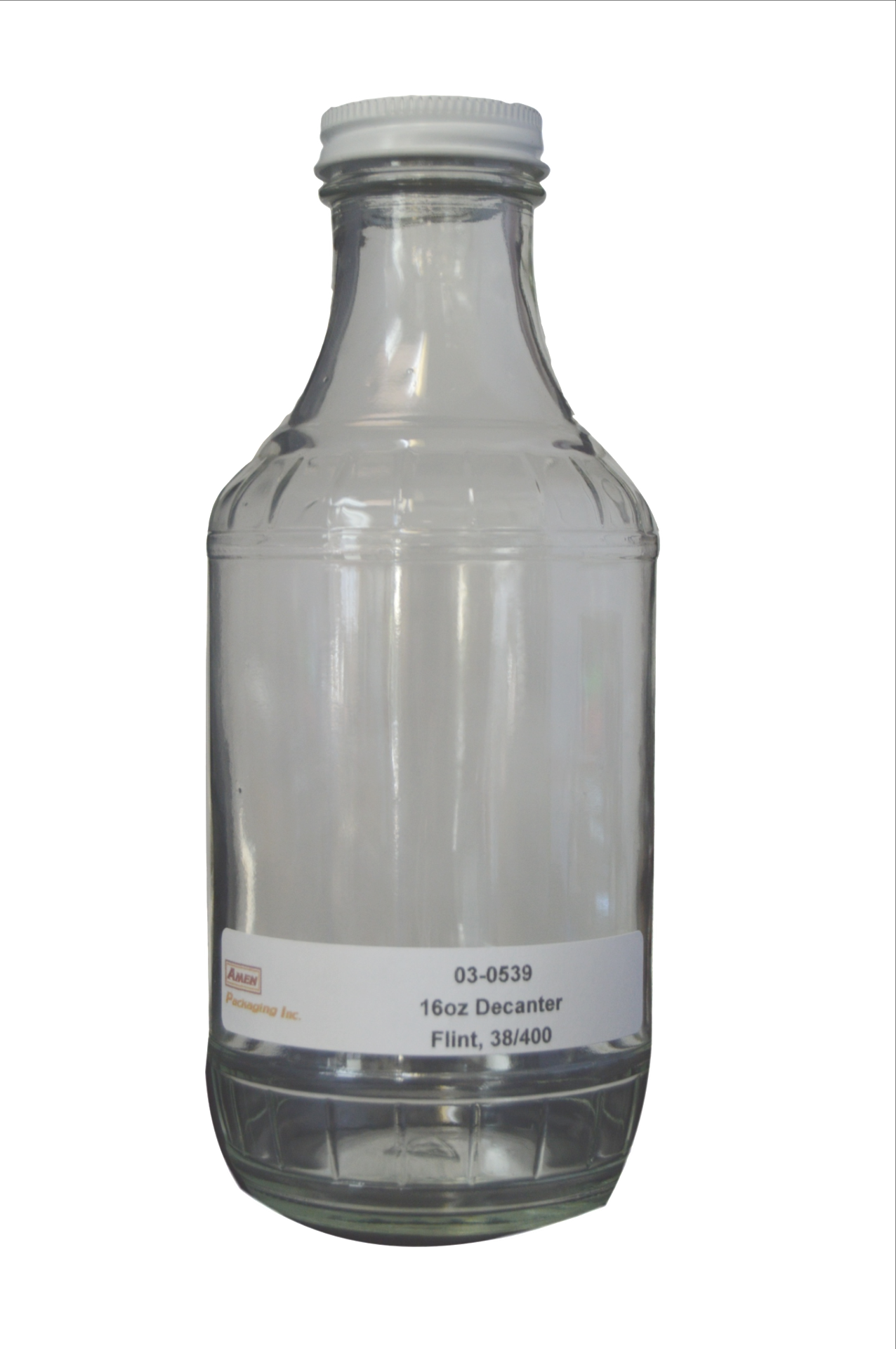 16 OZ 38/400 GLASS DECANTER FLINT