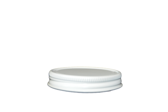 CAP 58-400 METAL WHITE w/ PLASTISOL LINER
