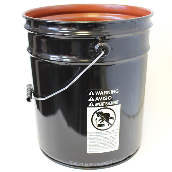 5 gallon steel pail red phenolic lined black 26 gauge