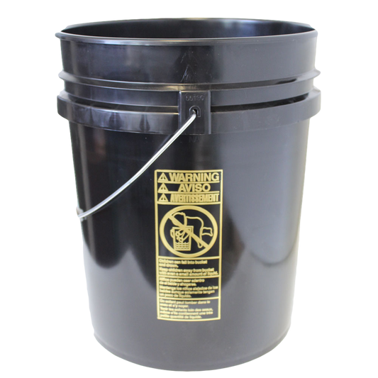 Five gallon HDPE plastic pail black