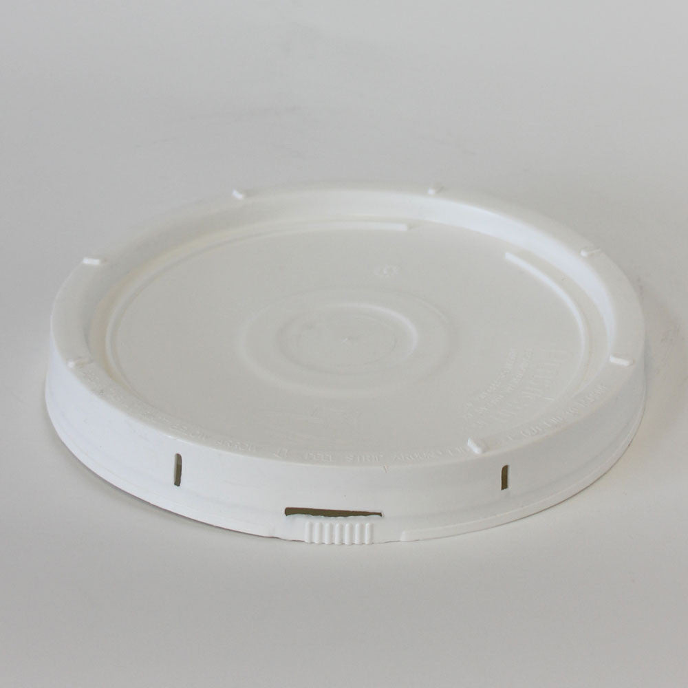 2 gallon HDPE plastic pail cover tear tab white