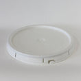 Load image into Gallery viewer, Five gallon HDPE plastic pail cover tear tab white with reike spout
