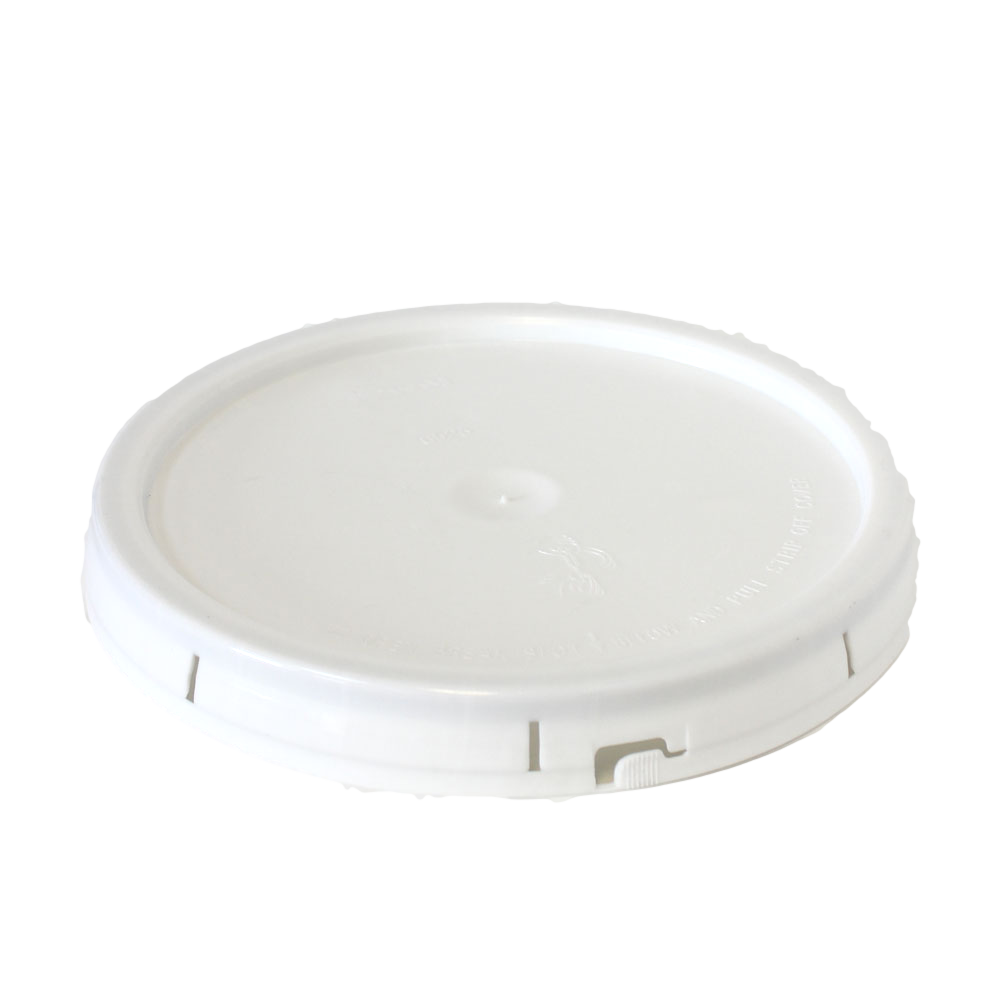 1 gallon HDPE plastic pail cover tear tab white