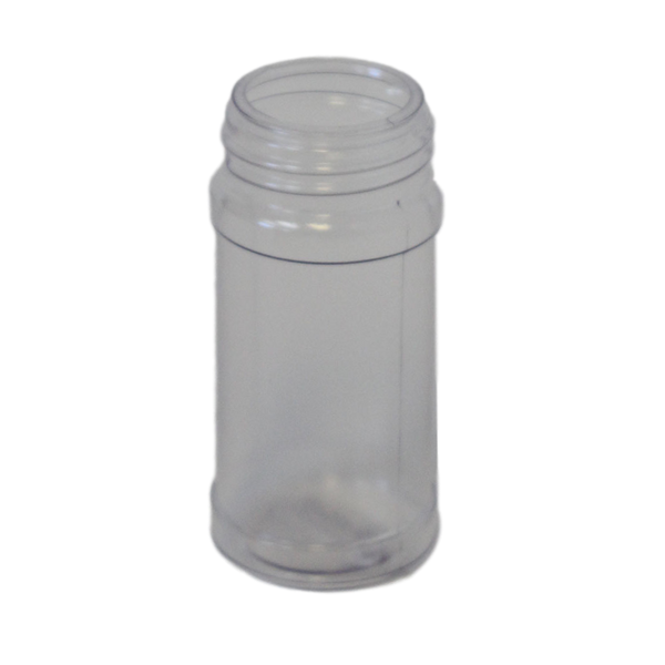 4oz Clear Pet Plastic Spice Jars (White Cap) - Clear 43-485