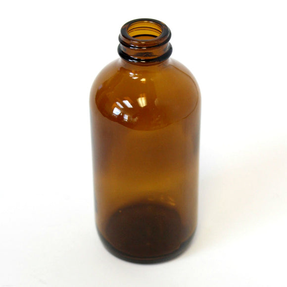 4 oz Boston Round bottle Amber glass with a 22/400 neck in amber