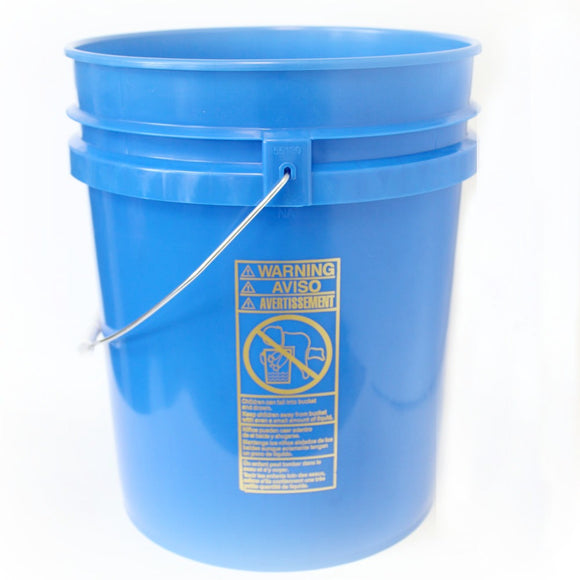 Five gallon HDPE plastic pail blue