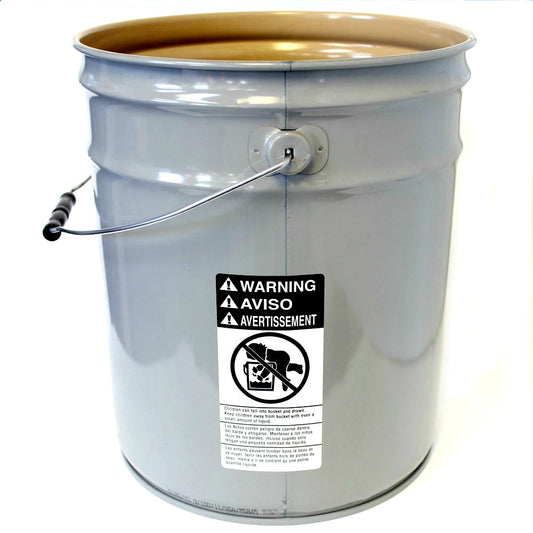 5 gallon steel pail buff lined grey 26 guage