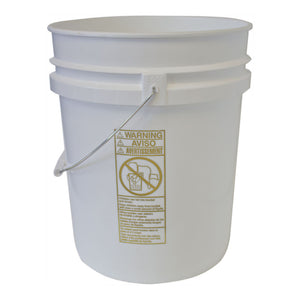 Five  gallon HDPE plastic pail white