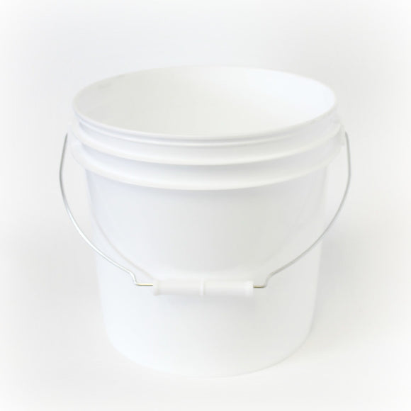 One gallon HDPE plastic pail white