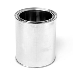 Quart tin paint can unlined with plug