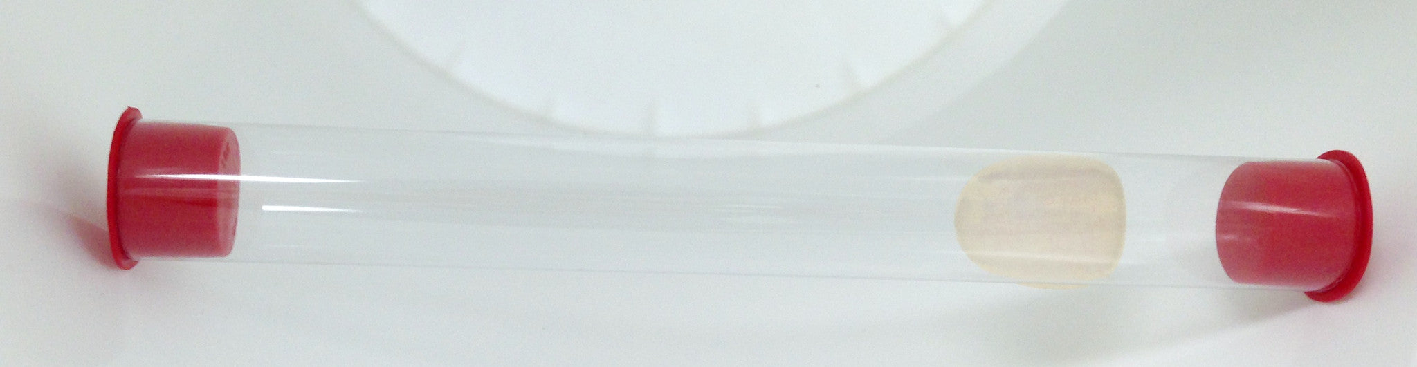 Clearance PVC tube with red capplugs