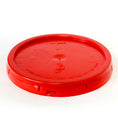 Load image into Gallery viewer, 5 gallon HDPE plastic pail cover tear tab red
