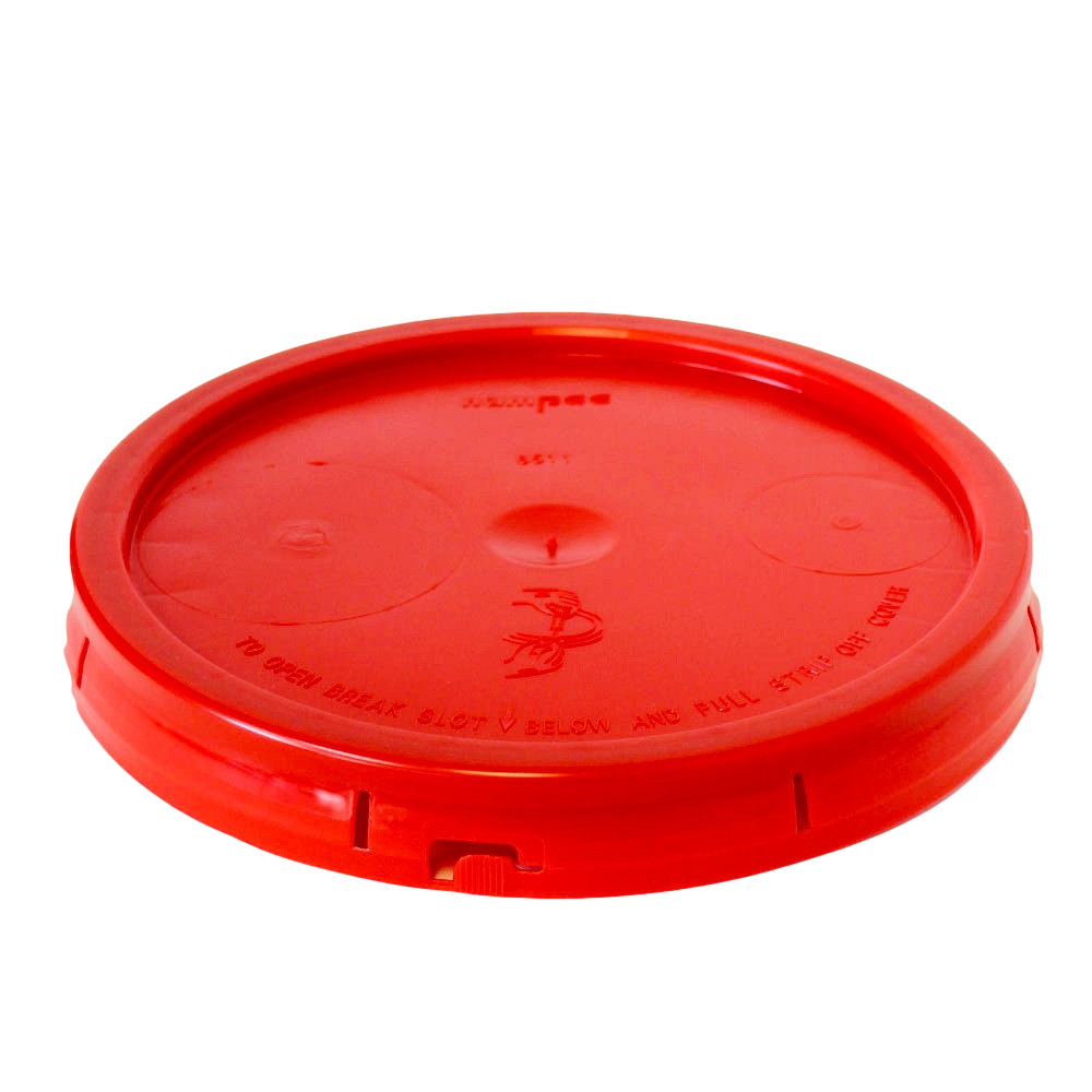 5 gallon HDPE plastic pail cover tear tab red