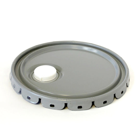 5 gallon steel pail cover un lined  in grey 24 gauge with reike spout