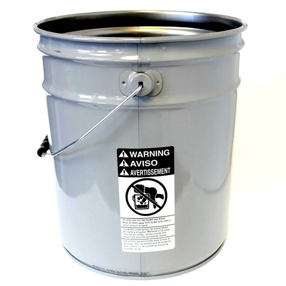 5 gallon steel pail unlined grey 26 guage
